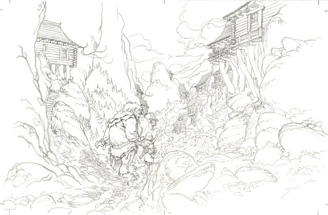 Art by Charles Vess for The Cats of Tanglewood Forest